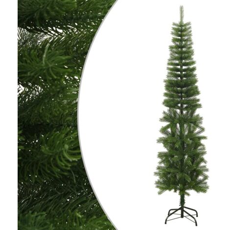 Albero di Natale Artificiale Sottile con Base 240 cm PE