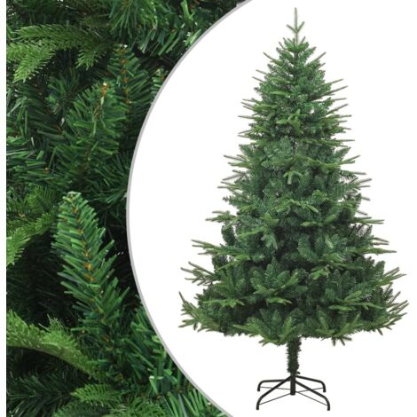 ALBERO DI NATALE FOLTO ARTIFICIALE 240CM VERDE CON PIGNE 1444 RAMI BASE A  CROCE