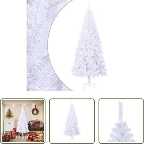 Albero di Natale Bianco -  Albero di Natale Artificiale con Supporto 180 cm 620 Rami