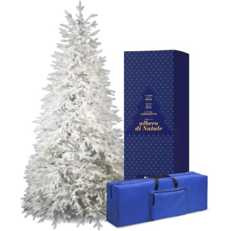 Albero di natale Bianco "Lincoln" 100 % in PE Effetto Real Touch di Altissima qualità -210 cm