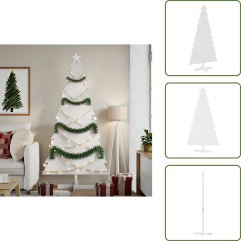 Albero di Natale Bianco - vidaXL Albero di Natale Decorativo Bianco 180cm Legno Massello di Pino - Decorazione per Casa