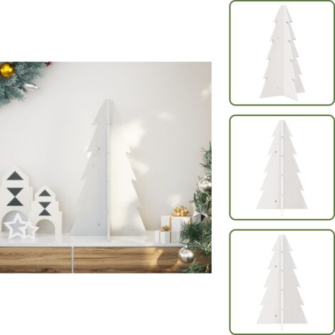 Albero di Natale Bianco - vidaXL Albero di Natale Decorativo Bianco 69,5 cm in Legno di Pino - Decorazione per Casa
