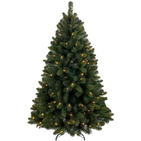 Albero di Natale CM 180 folto con 761 rami completo di 190 luci led incorporate PVC Magia Natalizia elegante apertura ad ombrello