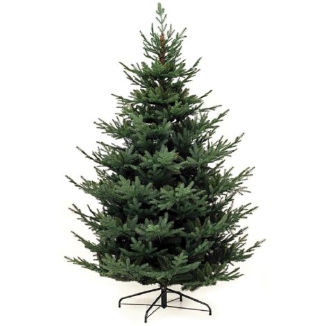 Albero di natale CM 210 verde pino artificiale 2640 CIME in pe e pvc realistico folto pieno salvaspazio ignifugo apertura ad ombrello
