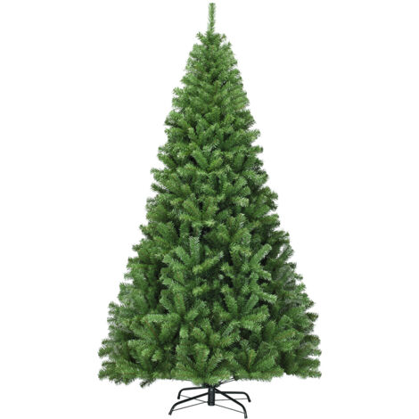 Albero di Natale con aghi in PVC struttura con cerniere base di metallo, non illuminato 225cm