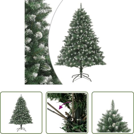 Albero di Natale con Base -  Albero di Natale Artificiale con Base 210 cm PVC