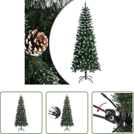 Albero di Natale con Base -  Albero di Natale Artificiale con Base Verde 210 cm PVC