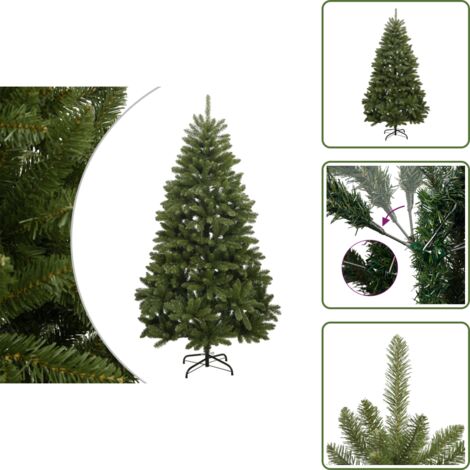 Albero di Natale con Base in Metallo - vidaXL Albero di Natale Artificiale Incernierato con Base Verde 210 cm - Albero di Natale per Uso Esterno