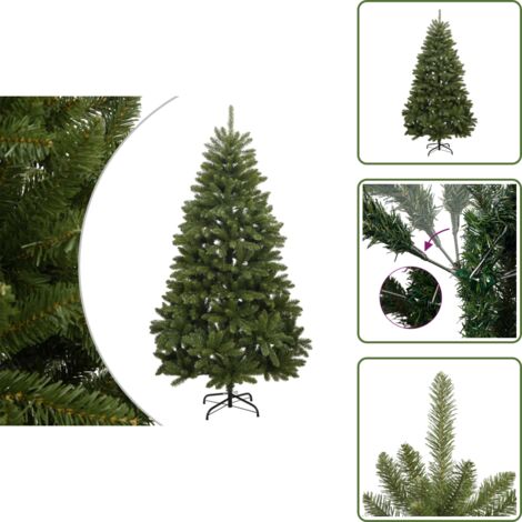 Albero di Natale con Base in Metallo - vidaXL Albero di Natale Artificiale Incernierato con Base Verde 240 cm - Albero di Natale per Casa
