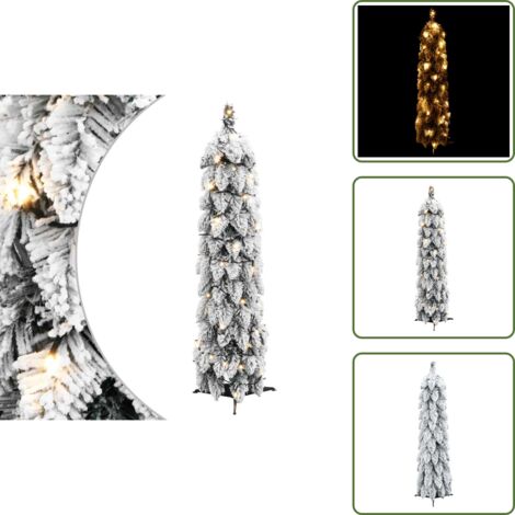 Albero di Natale con LED - vidaXL Albero di Natale Artificiale con 30 LED e Neve Floccata 60 cm - Decorazione Natale