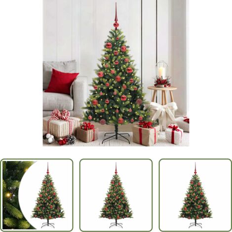 Albero di Natale con luci LED -  Albero di Natale Artificiale Pieghevole 150 LED Verde 150 cm