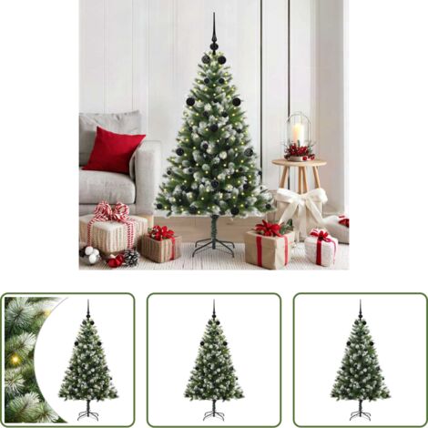 Albero di Natale con neve -  Albero di Natale artificiale a cerniera con neve fioccata