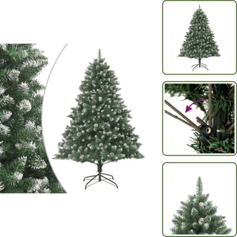 Albero di Natale con Neve Bianca - vidaXL Albero di Natale Artificiale con Base 210 cm PVC - Albero di Natale in PVC