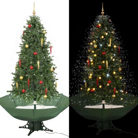 Albero di Natale con Neve e Base a Ombrellone Verde 190 cm vidaXL