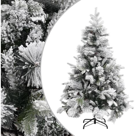Albero di Natale con Neve Floccata e Pigne 150 cm in PVC e PE vidaXL