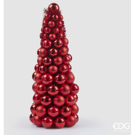 Albero di Natale con palline colore rosso, decorazione natalizia per interno -Grande