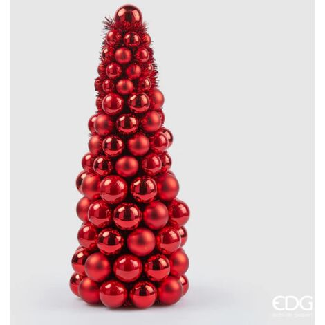 Albero di Natale con palline colore rosso, decorazione natalizia per interno -Piccolo