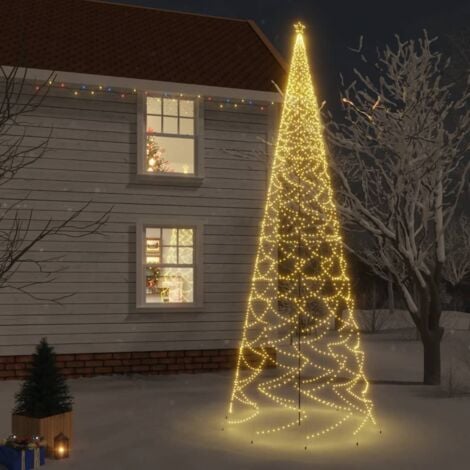 TORANA Albero di Natale con Puntale Bianco Caldo 3000 LED 800 cm