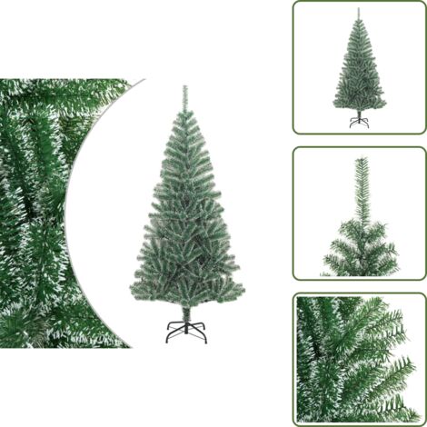 Albero di Natale con Punte - vidaXL Albero di Natale Artificiale con Neve Fioccata Verde 210 cm - Albero di Natale con Neve Fiocchi