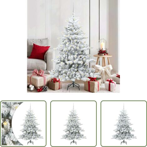 Albero di Natale con Rami Pieghevoli -  Albero di Natale Artificiale con Rami Pieghevoli Bianco 150 cm