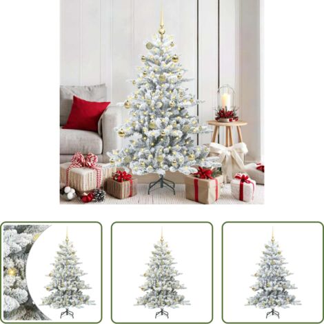 Albero di Natale con Rami Pieghevoli -  Albero di Natale Artificiale con Rami Pieghevoli Bianco 150 cm