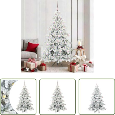 Albero di Natale con Rami Pieghevoli -  Albero di Natale Artificiale con Rami Pieghevoli Bianco 180 cm