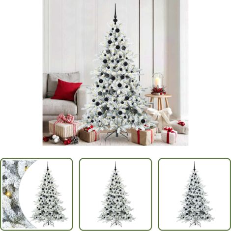 Albero di Natale con Rami Pieghevoli -  Albero di Natale Artificiale con Rami Pieghevoli Bianco 180 cm