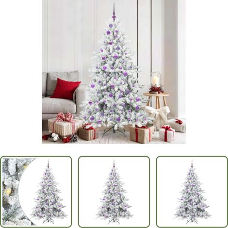 Albero di Natale con Rami Pieghevoli -  Albero di Natale Artificiale con Rami Pieghevoli Bianco 180 cm
