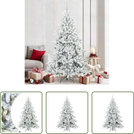 Albero di Natale con Rami Pieghevoli -  Albero di Natale Artificiale con Rami Pieghevoli Bianco 210 cm