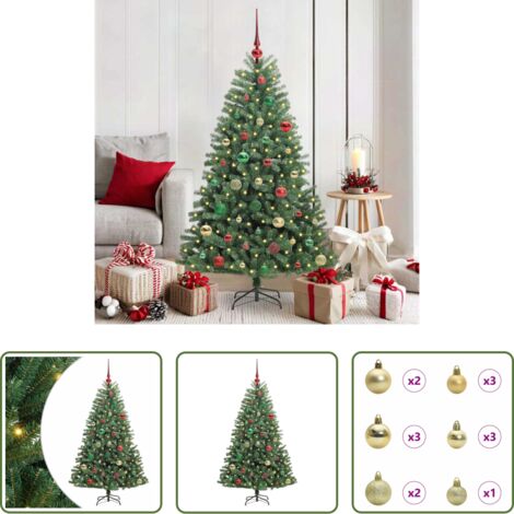 Albero di Natale con Rami Pieghevoli -  Albero di Natale Artificiale con Rami Pieghevoli Verde 150 cm