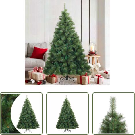 Albero di Natale con Rami Pieghevoli -  Albero di Natale Artificiale con Rami Pieghevoli Verde 180 cm