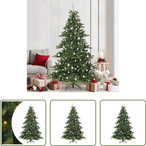 Albero di Natale con Rami Pieghevoli -  Albero di Natale Artificiale con Rami Pieghevoli Verde 210 cm