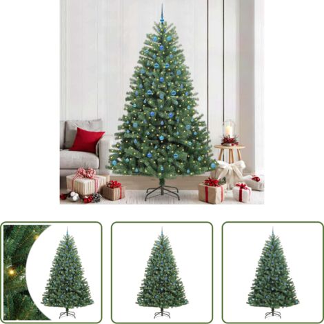 Albero di Natale con Rami Pieghevoli -  Albero di Natale Artificiale con Rami Pieghevoli Verde 240 cm