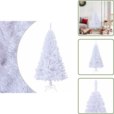 Albero di natale con rami spessi - vidaXL Albero di Natale Artificiale con Rami Spessi Bianco 150 cm PVC - Albero di natale regolabile