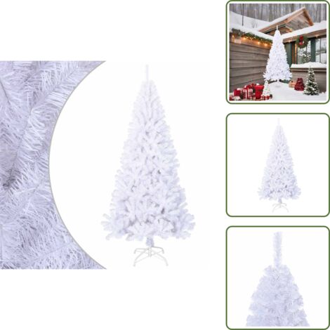 Albero di Natale con Rami Spessi - vidaXL Albero di Natale Artificiale con Rami Spessi Bianco 210 cm PVC - Albero di Natale con Rami Regolabili
