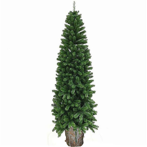 Albero di natale con tronco in legno artificiale verde folto cm 210 230 decorazioni addobbi natalizi ambiente casa ignifugo - troncoealbero: Albero c/tronco 210cm - MISURA: BASE