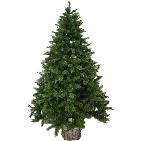 Albero di natale con tronco in legno vero verde folto cm 180 210 230 270 addobbi decorazioni natalizie ambiente casa ignifugo - MISURA: Albero con tronco cm 270