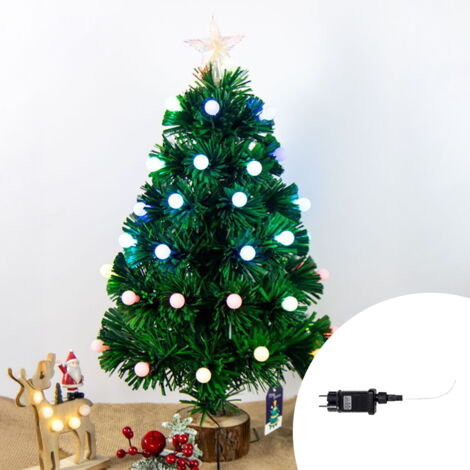 Albero di Natale da tavolo 60cm Palline Led RGB Wisdom