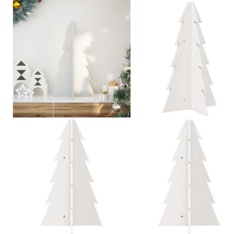 Albero di Natale Decorativo Bianco 69,5 cm in Legno di Pino - Decorazione Natale - Albero di Natale Rustico