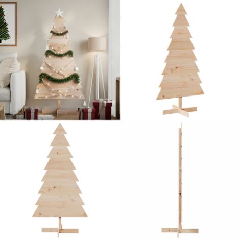 Albero di Natale Decorativo in Legno 150 cm Legno Massello Pino - Decorazione per casa - Albero di Natale decorativo