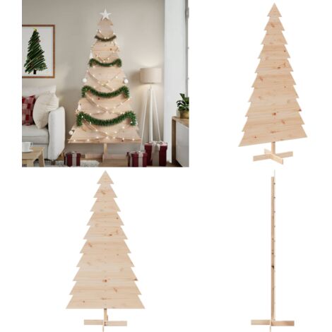 Albero di Natale Decorativo in Legno 180 cm Legno Massello Pino - Decorazione Natale - Albero di Natale Rustico