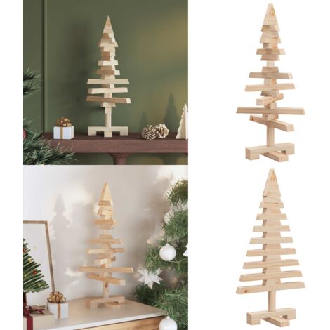 Albero di Natale Decorativo in Legno 60 cm Legno Massello Pino - Decorazione in legno - Albero di Natale decorativo