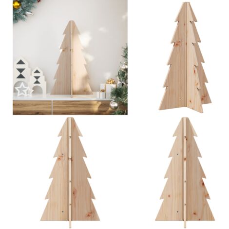 Albero di Natale Decorativo in Legno 69,5cm Legno Massello Pino - Decorazione per casa - Albero di Natale decorativo