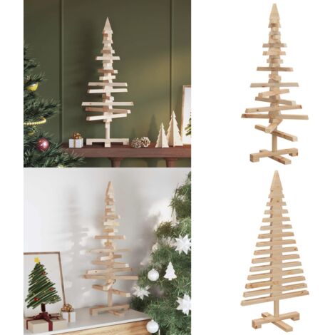 Albero di Natale Decorativo in Legno 90 cm Legno Massello Pino - Decorazione in legno - Albero di Natale decorativo