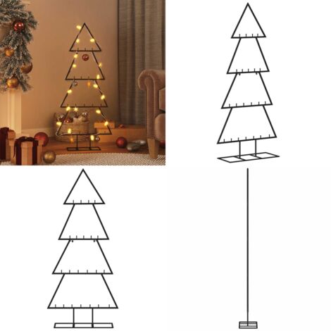 Albero di Natale Decorativo in Metallo Nero 125 cm - Decorazione fai da te - Albero di Natale moderno