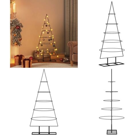 Albero di Natale Decorativo in Metallo Nero 125 cm - Decorazione fai da te - Albero di Natale moderno