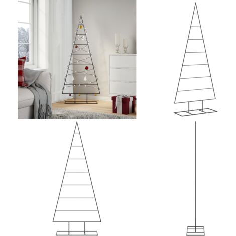 Albero di Natale Decorativo in Metallo Nero 150 cm - Decorazione fai da te - Albero di Natale moderno