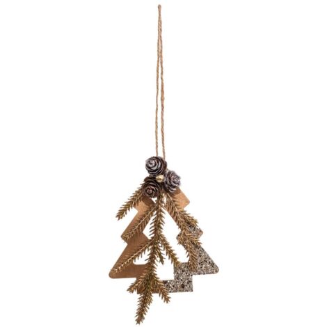 Albero di natale di legno cono stella abete cuore x3 - Feeric lights & christmas