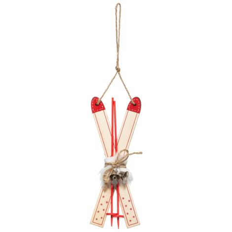 Albero di Natale di legno Ski Red Nature 2 - Legno naturale - Feeric lights & christmas