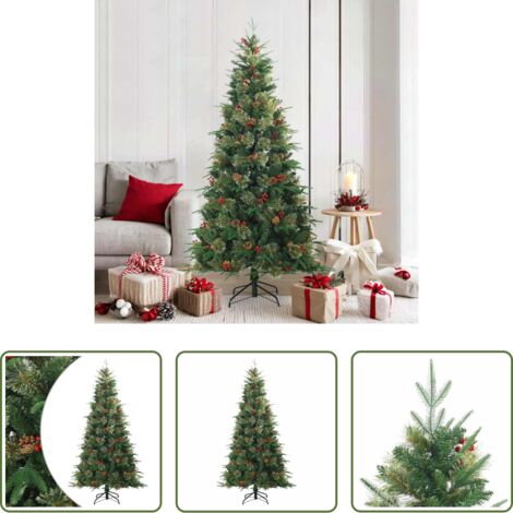 Albero di Natale esterno -  Albero di Natale Artificiale con Rami Pieghevoli Verde 180 cm